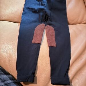 Polo by Ralph Lauren Kids Black Leggings with Brown Patches